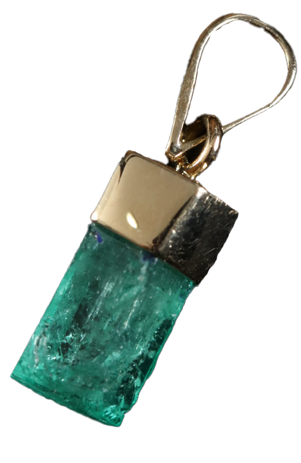 Dije con esmeralda y oro de 18 ct