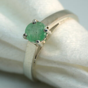 Anillo Verde Plata